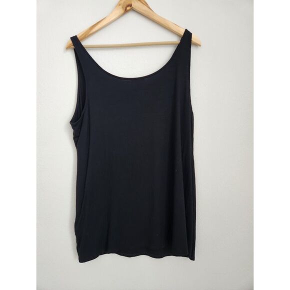 Eileen Fisher Black Scoop Neck Tank Top | Size XL - Picture 4 of 8